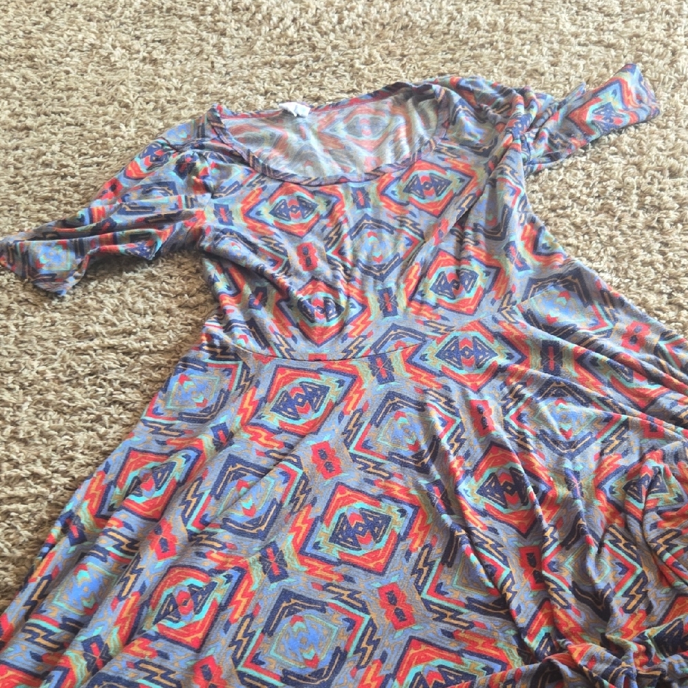 LuLaRoe Colorful Abstract Midi Dress
